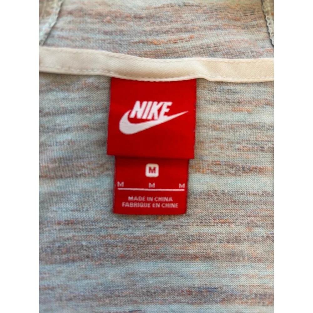 Nike Sportswear Gym Vintage Full Zip Hoodie Blue Orange Space Dye 924081-411 M